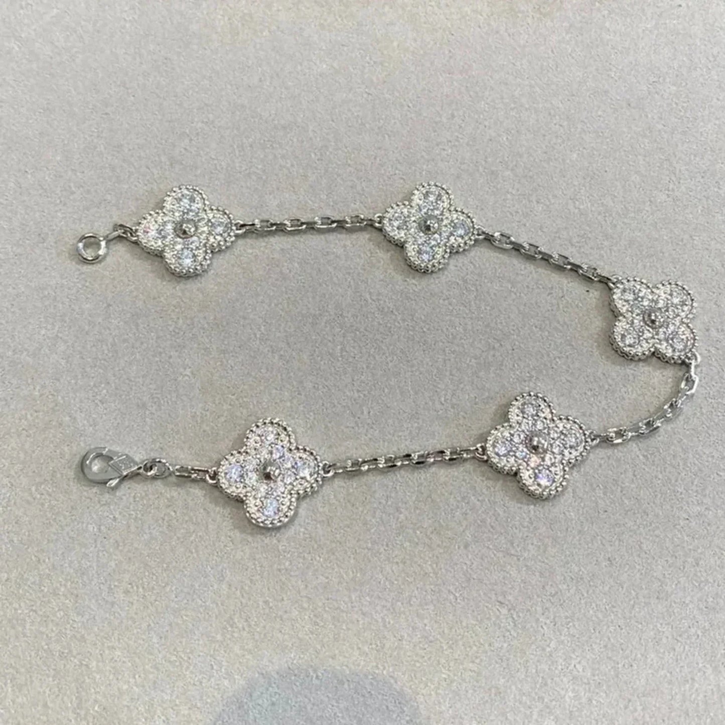 [Pearl Jewelrys]CLOVER 5 MOTIFS  DIAMOND BRACELET SILVER