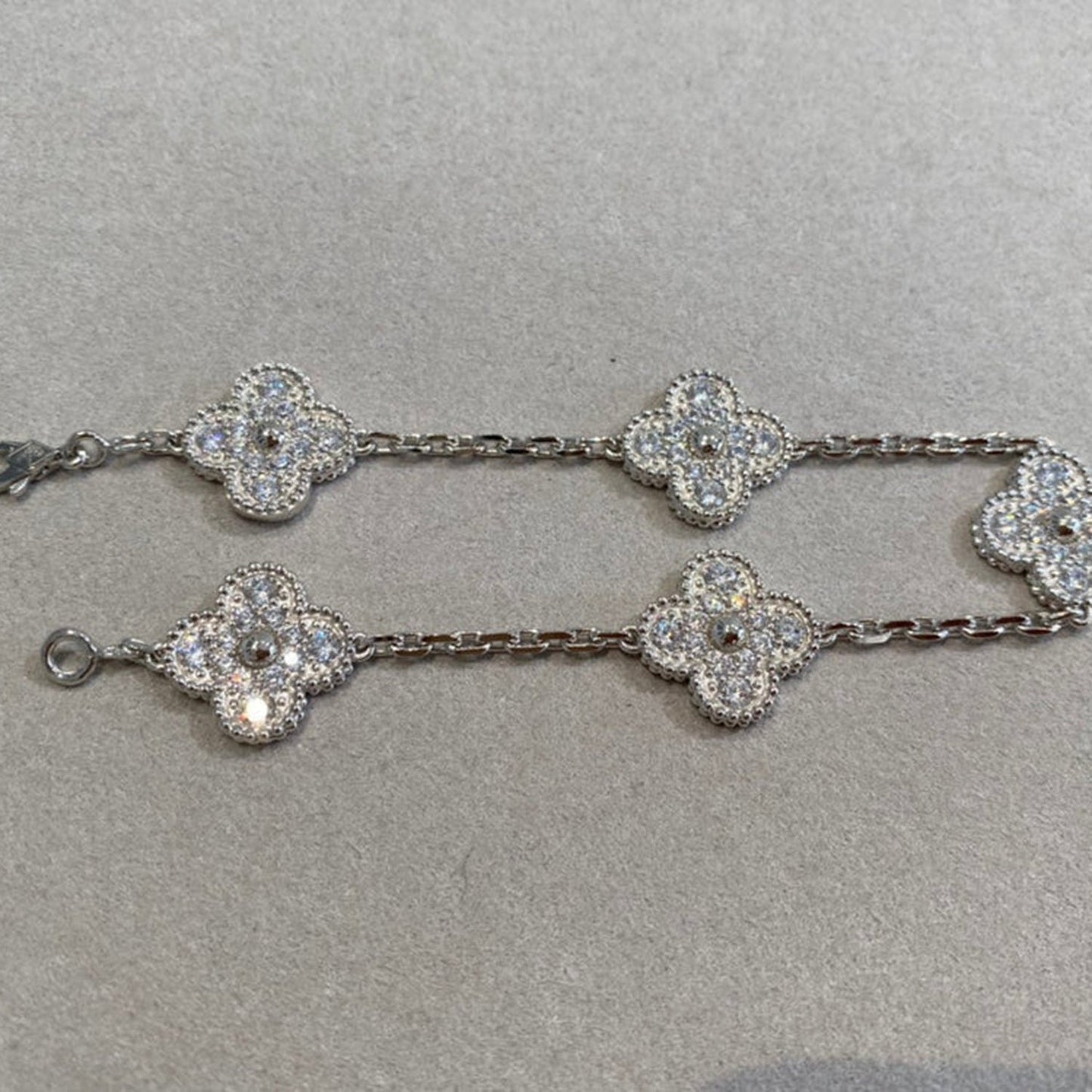 [Pearl Jewelrys]CLOVER 5 MOTIFS  DIAMOND BRACELET SILVER