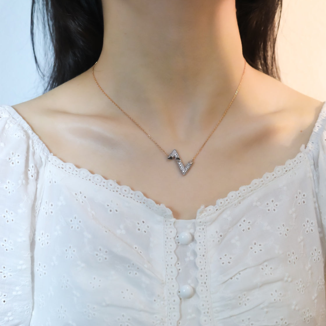 [Pearl Jewelrys]VOLT SILVER DIAMOND PEDANT NECKLACE