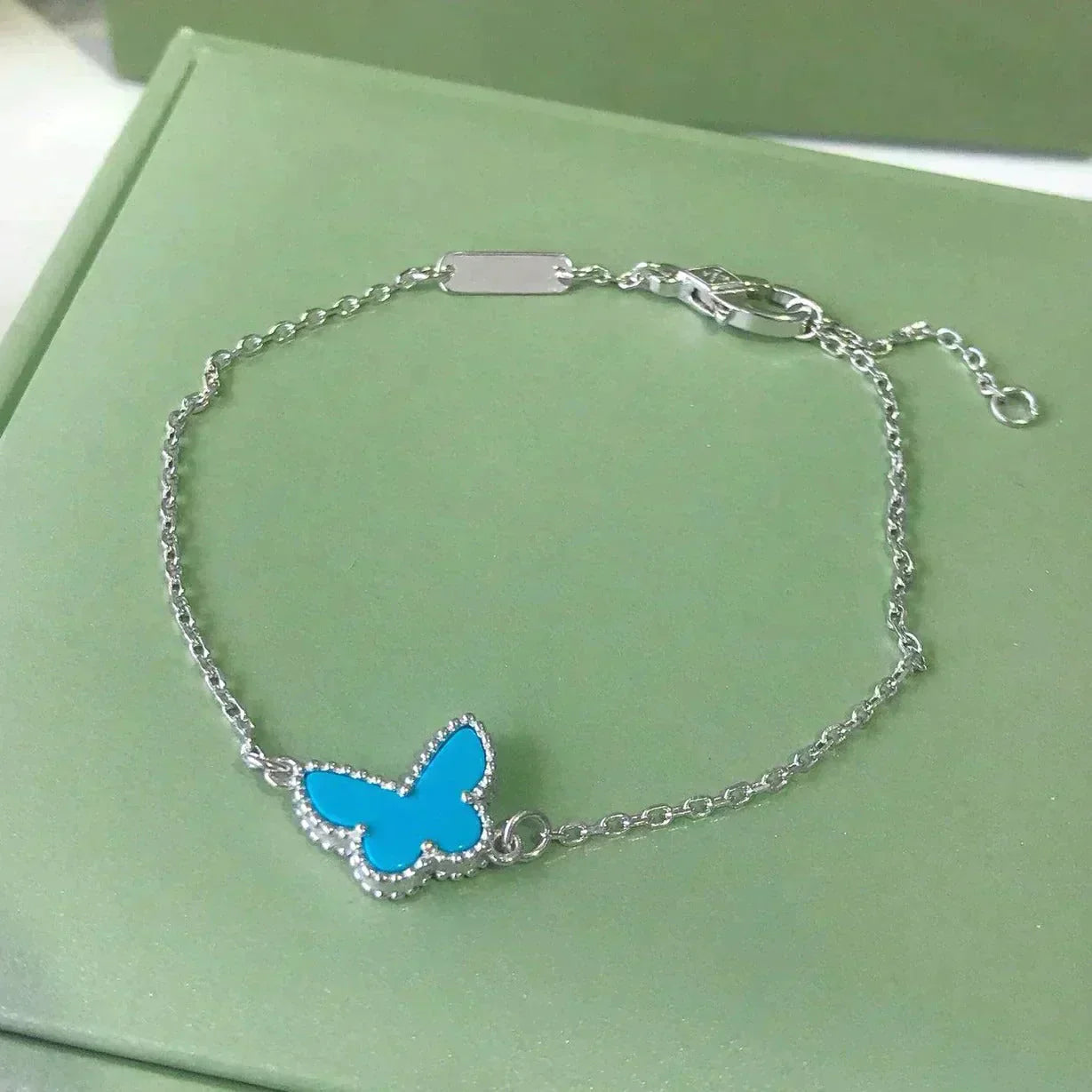 [Pearl Jewelrys]BUTTERFLY TURQUOISE BUTTERFLY BRACELET SILVER