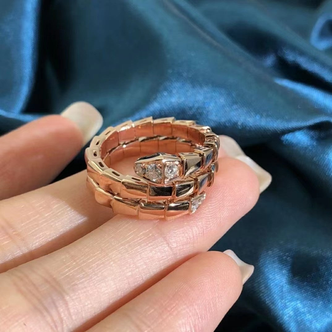 [Pearl Jewelrys]SERPENTS DOUBLE ROW DIAMOND RING