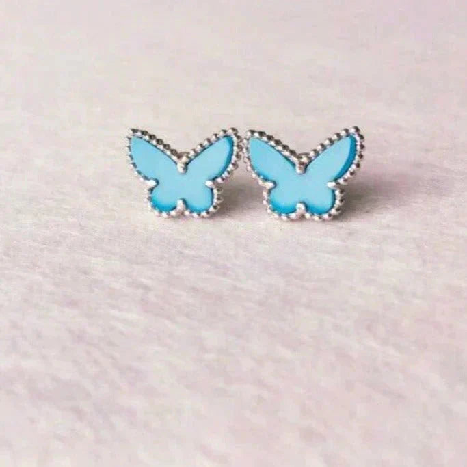 [Pearl Jewelrys]BUTTERFLY TURQUOISE EARRINGS SILVER