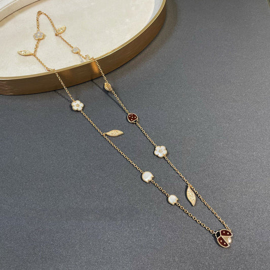 [Pearl Jewelrys]LUCKY SPRING 15 MOTIFS GOLD NECKLACE