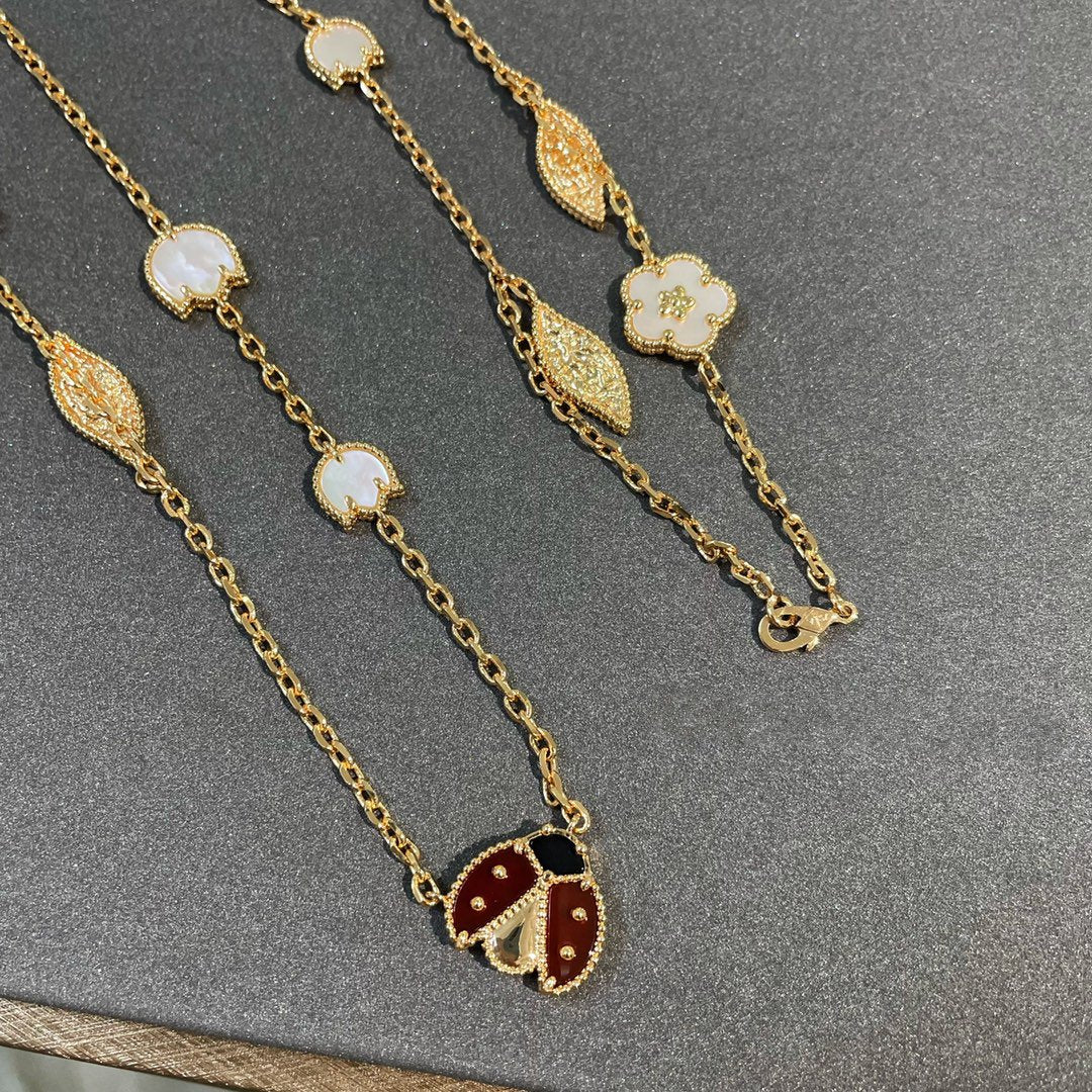 [Pearl Jewelrys]LUCKY SPRING 15 MOTIFS GOLD NECKLACE