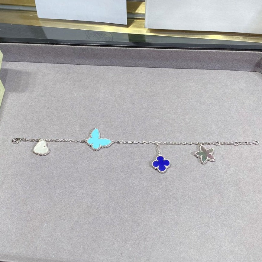 [Pearl Jewelrys]LUCKY SPRING SILVER BRACELET 4 MOTIF