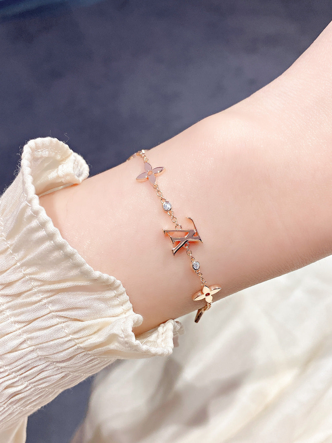 [Pearl Jewelrys]STAR AND SUN 7 MOTIFS GOLD BRACELET