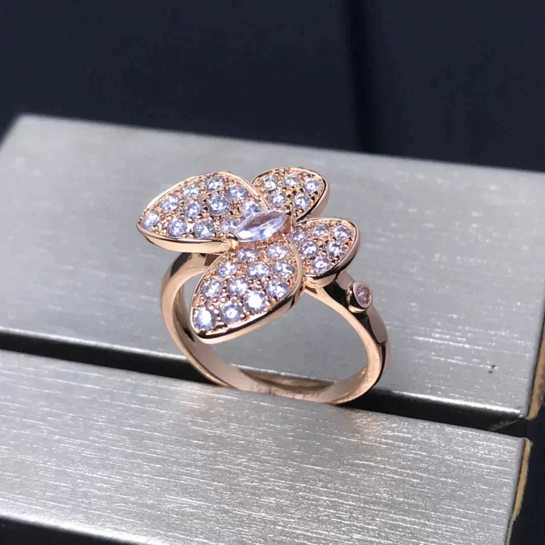 [Pearl Jewelrys]BUTTERFLY PINK GOLD DIAMOND RING