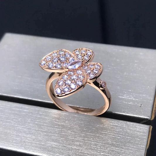 [Pearl Jewelrys]BUTTERFLY PINK GOLD DIAMOND RING