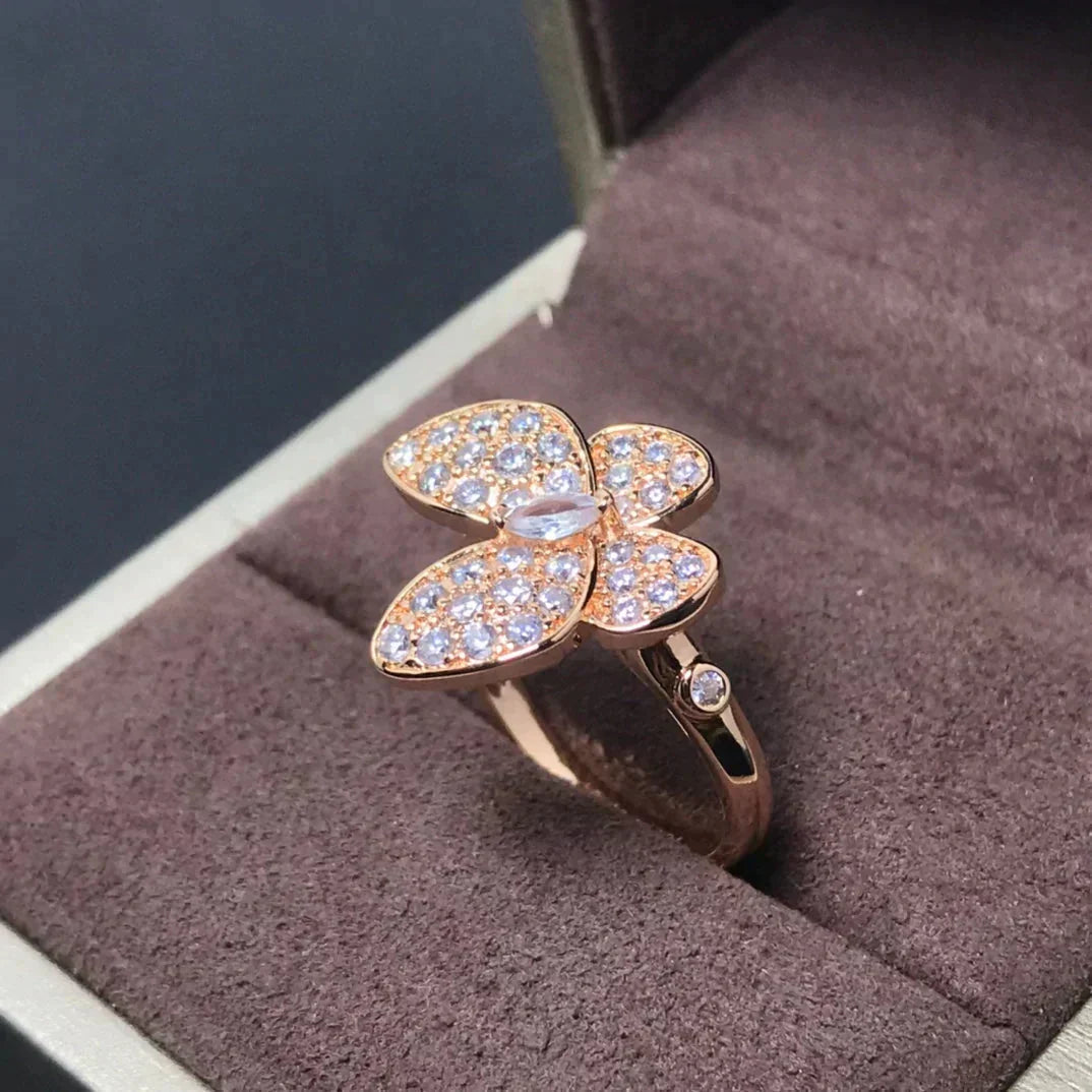 [Pearl Jewelrys]BUTTERFLY PINK GOLD DIAMOND RING