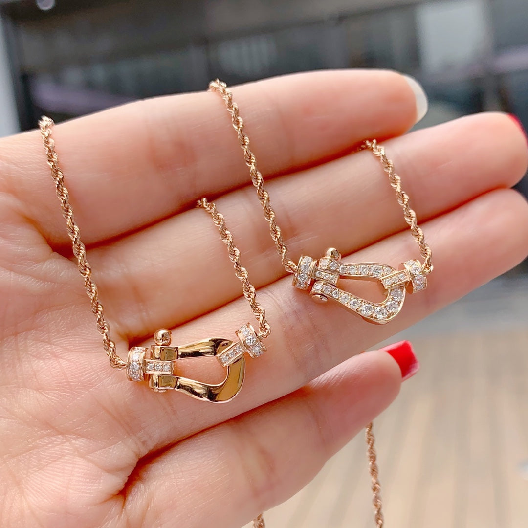 [Pearl Jewelrys]FORCE 10 PINK GOLD DIAMOND NECKLACE