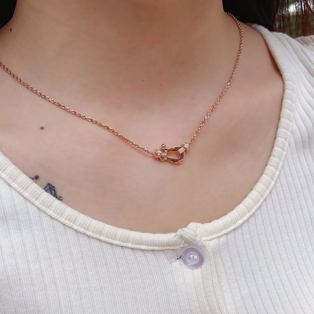 [Pearl Jewelrys]FORCE 10 PINK GOLD DIAMOND NECKLACE