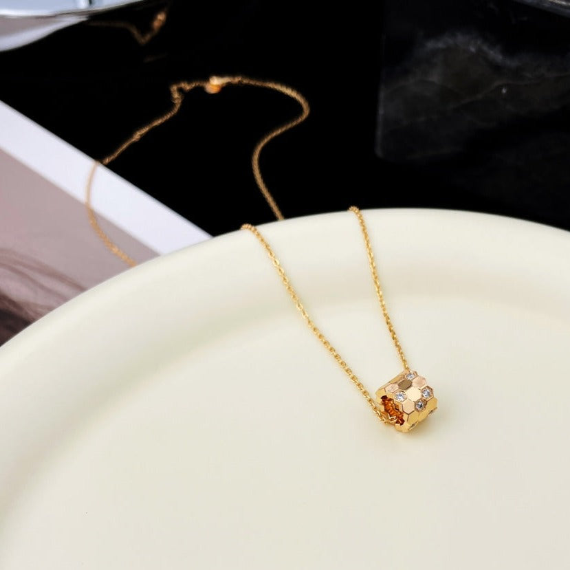 [Pearl Jewelrys]BEE MINI PEDANT DIAMOND NECKLACE