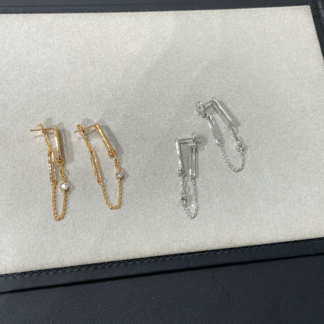 [Pearl Jewelrys]CHAINE CHAOS DIAMOND DROP EARRINGS