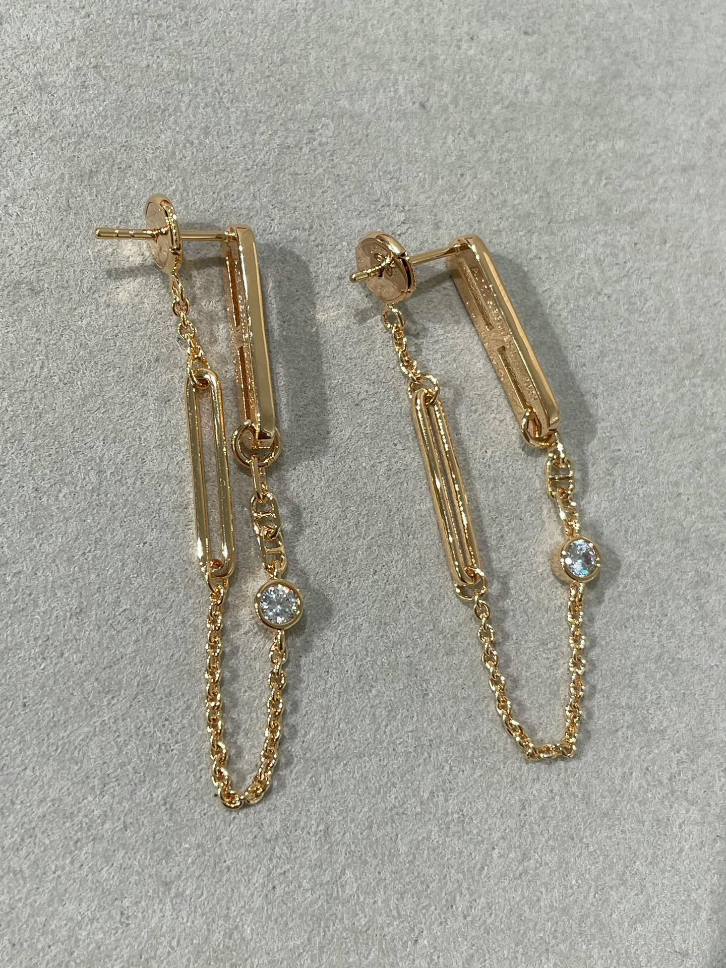 [Pearl Jewelrys]CHAINE CHAOS DIAMOND DROP EARRINGS