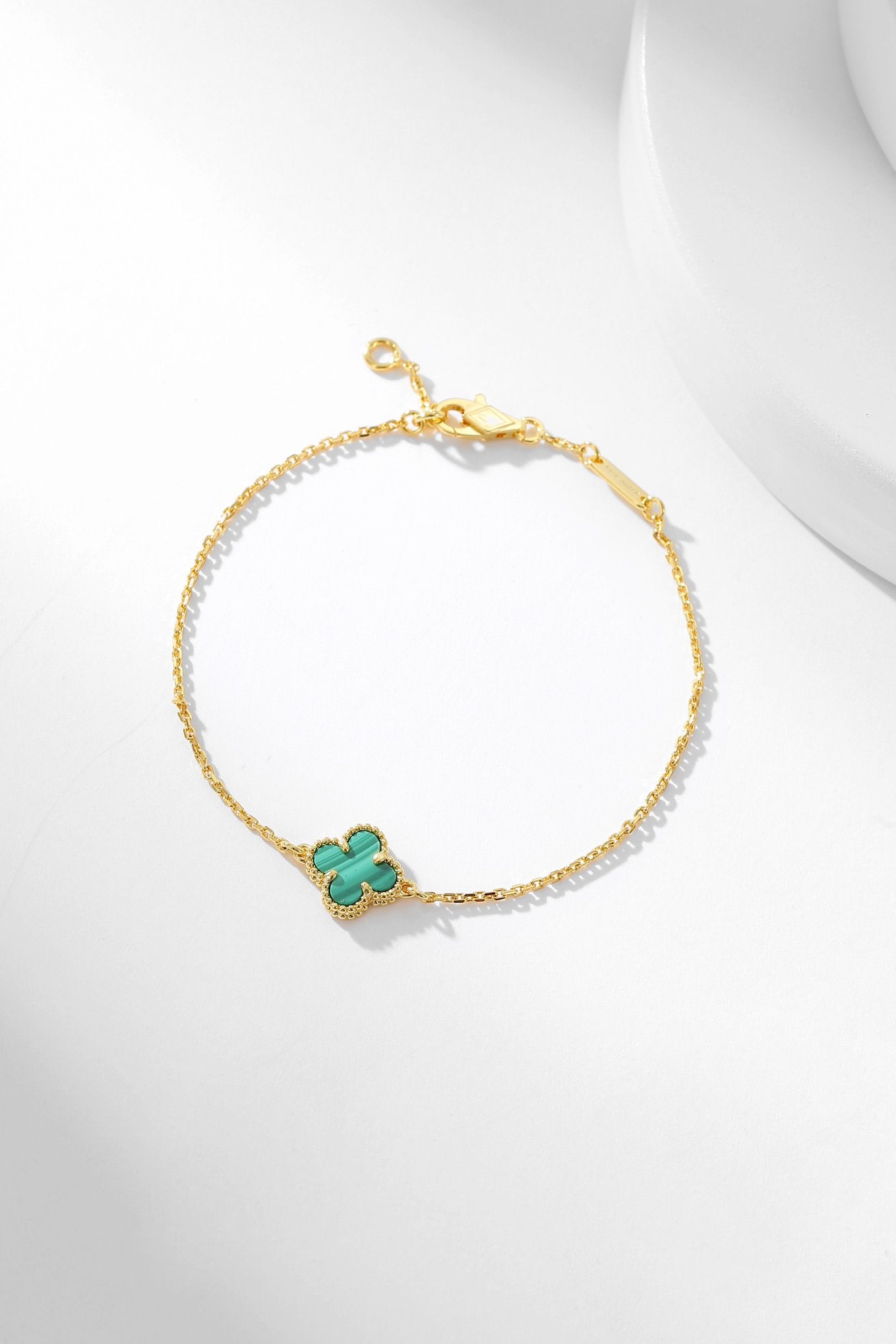 [Pearl Jewelrys]CLOVER BRACELET MALACHITE 1 MOTIF