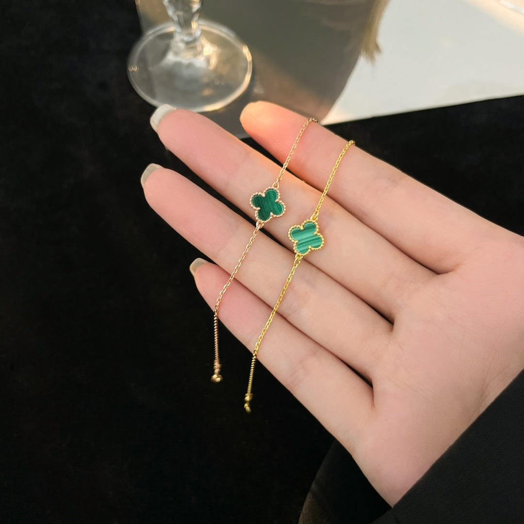 [Pearl Jewelrys]CLOVER BRACELET MALACHITE 1 MOTIF