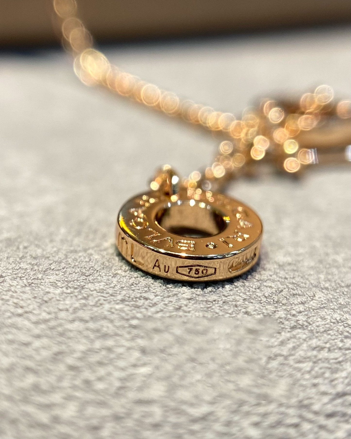 [Pearl Jewelrys]DREAM MALACHITE DIAMOND PAVED PINK GOLD NECKLACE