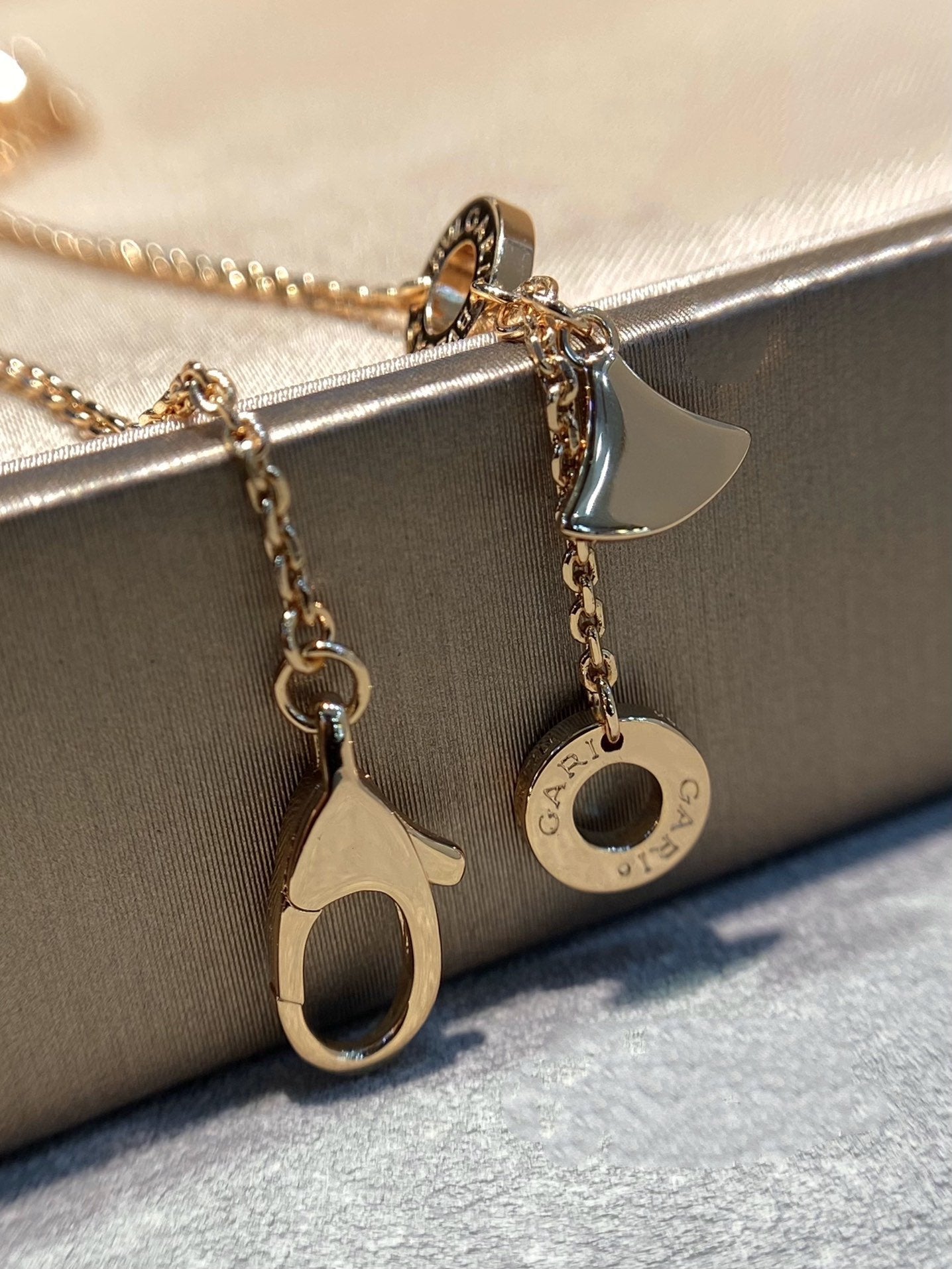 [Pearl Jewelrys]DREAM MOP DIAMOND PAVED PINK GOLD NECKLACE