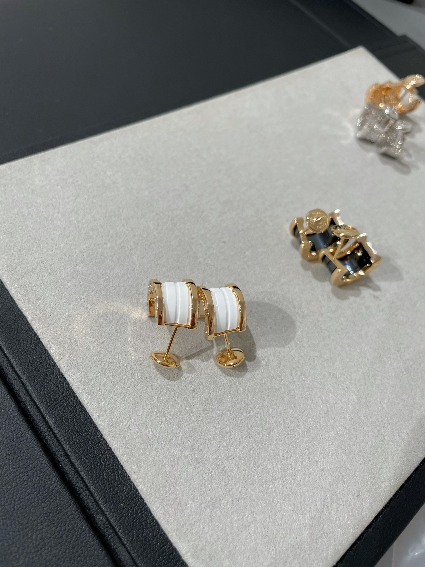 [Pearl Jewelrys]ZERO 1 PINK GOLD CERAMIC EARRINGS
