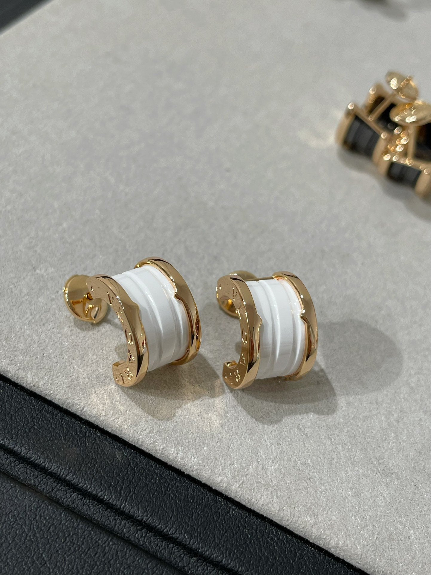 [Pearl Jewelrys]ZERO 1 PINK GOLD CERAMIC EARRINGS