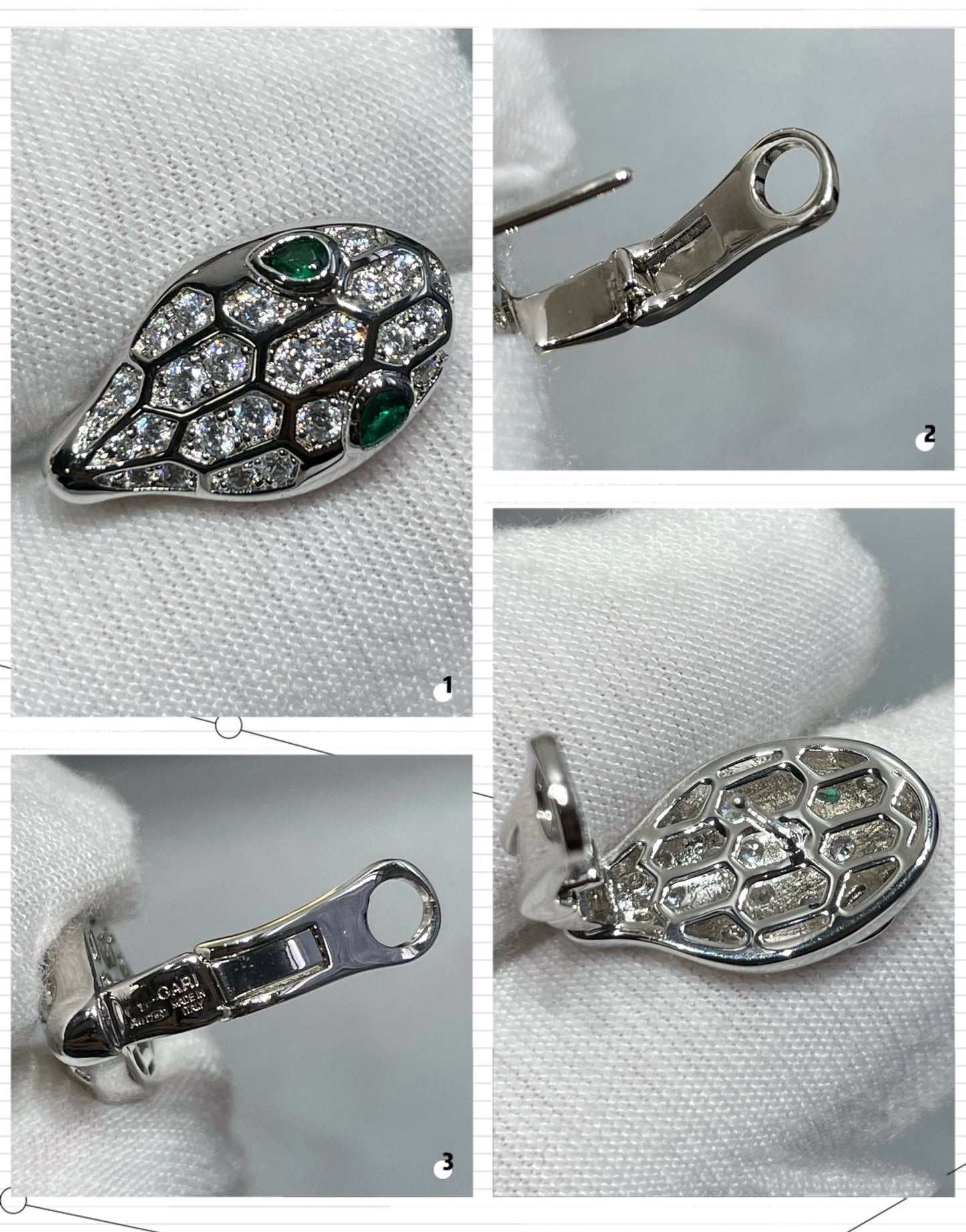 [Pearl Jewelrys]SERPENT DIAMOND STUD EARRINGS