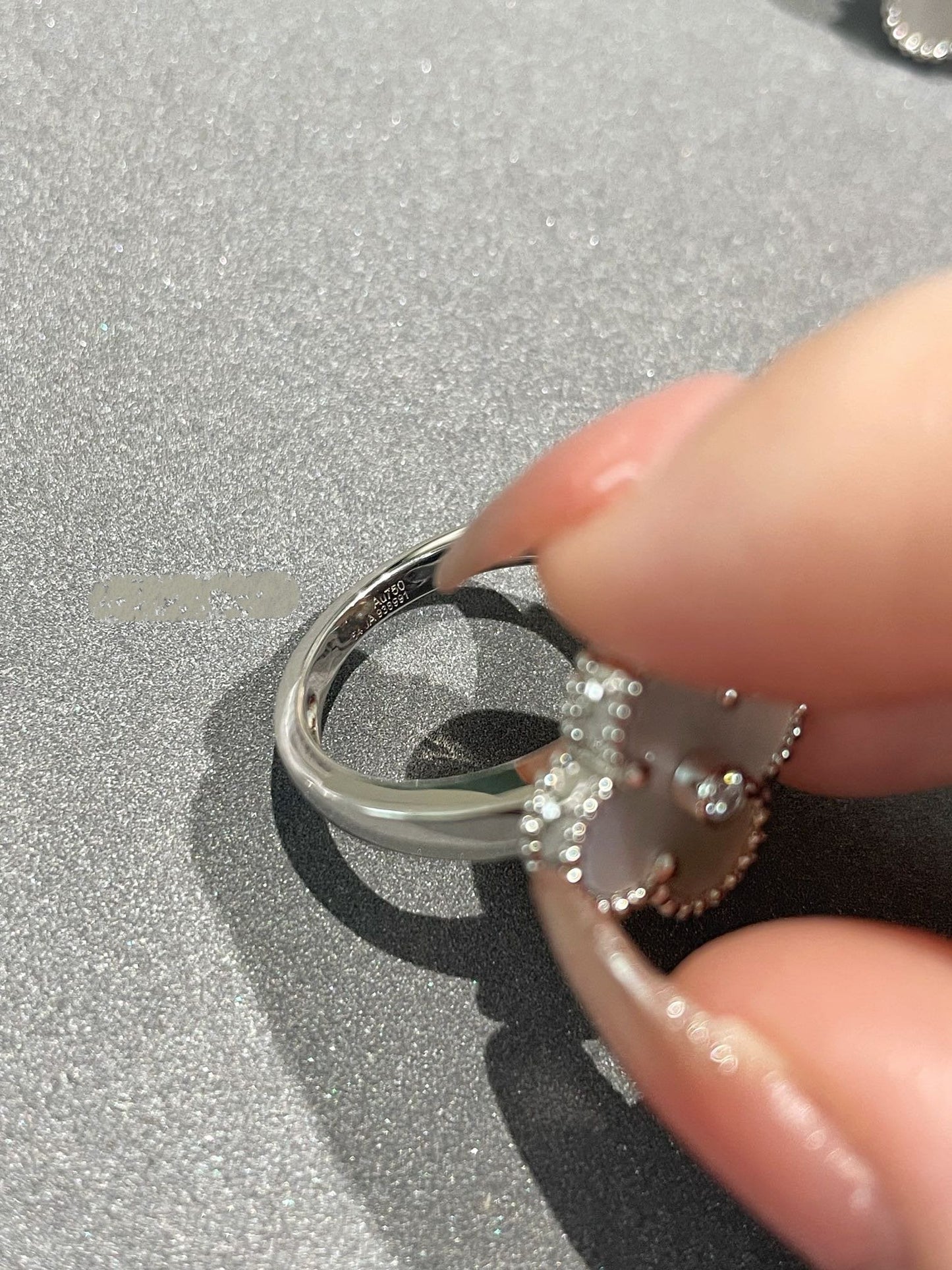 [Pearl Jewelrys]CLOVER SILVER MOP DIAMOND RING