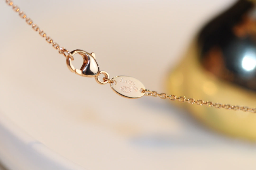 [Pearl Jewelrys]JEUX MALACHITE 1 DIAMOND PINK GOLD NECKLACE