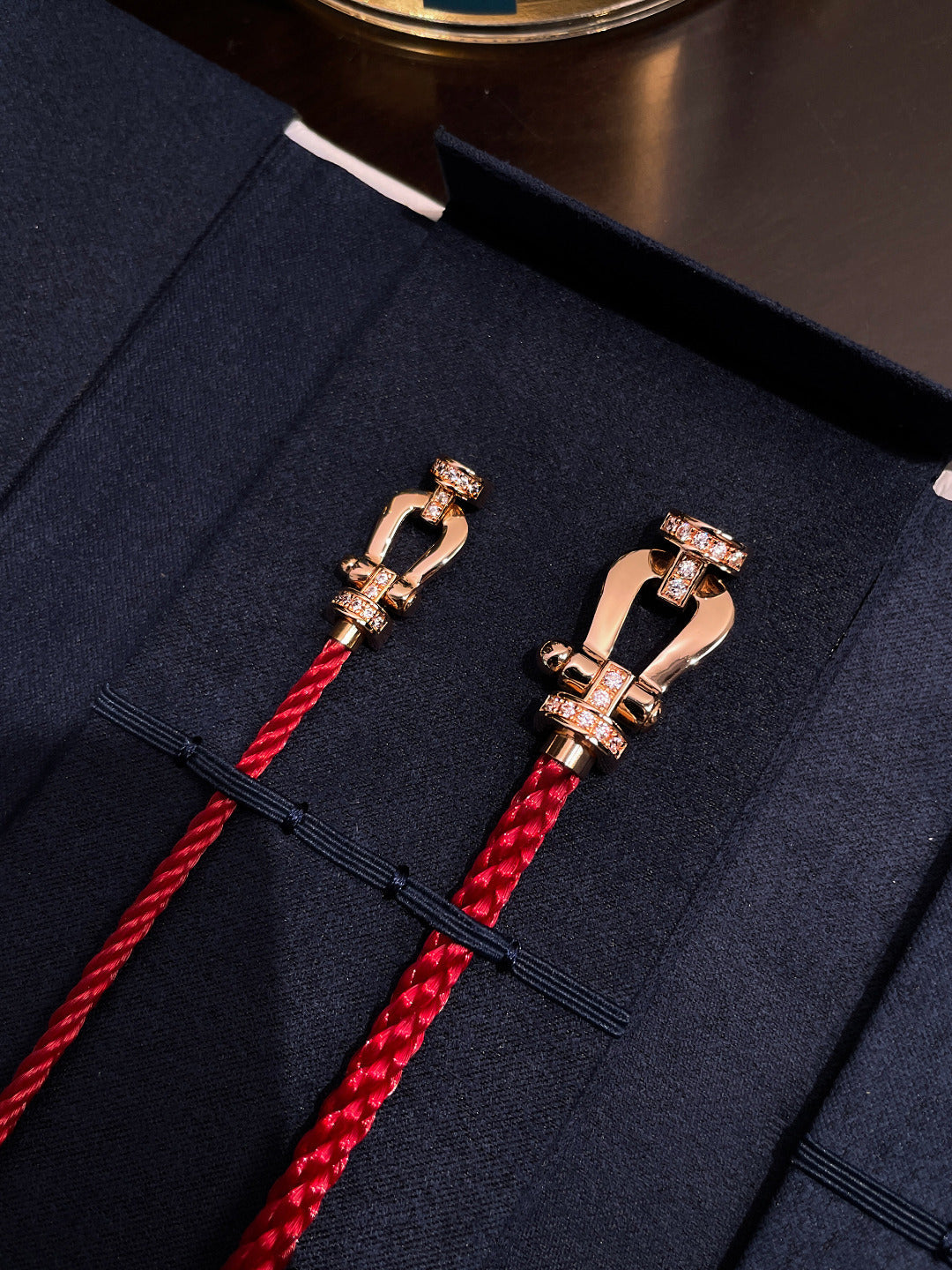 [Pearl Jewelrys]FORCE 10 HALF DIAMOND PINK GOLD RED CORDERI LARGE AND MEDIUM MODEL