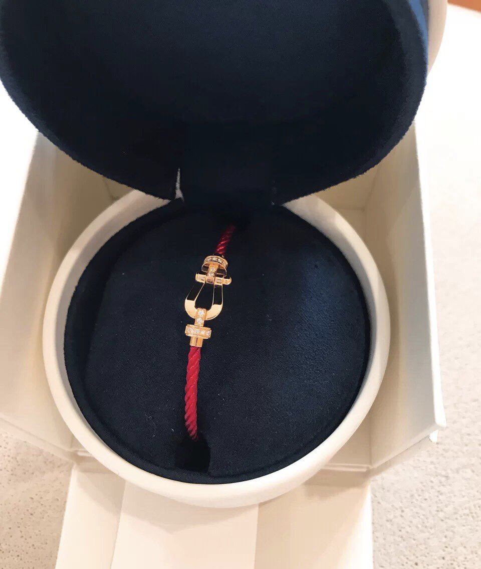 [Pearl Jewelrys]FORCE 10 HALF DIAMOND PINK GOLD RED CORDERI LARGE AND MEDIUM MODEL