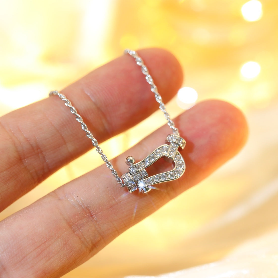 [Pearl Jewelrys]FORCE 10 DIAMOND SILVER NECKLACE MINI MODEL