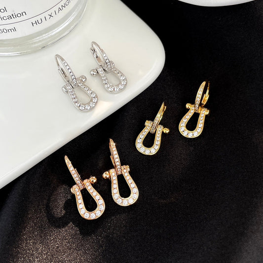 [Pearl Jewelrys]FORCE 10 FULL DIAMOND DROP EARRINGS MEDIUM MODEL