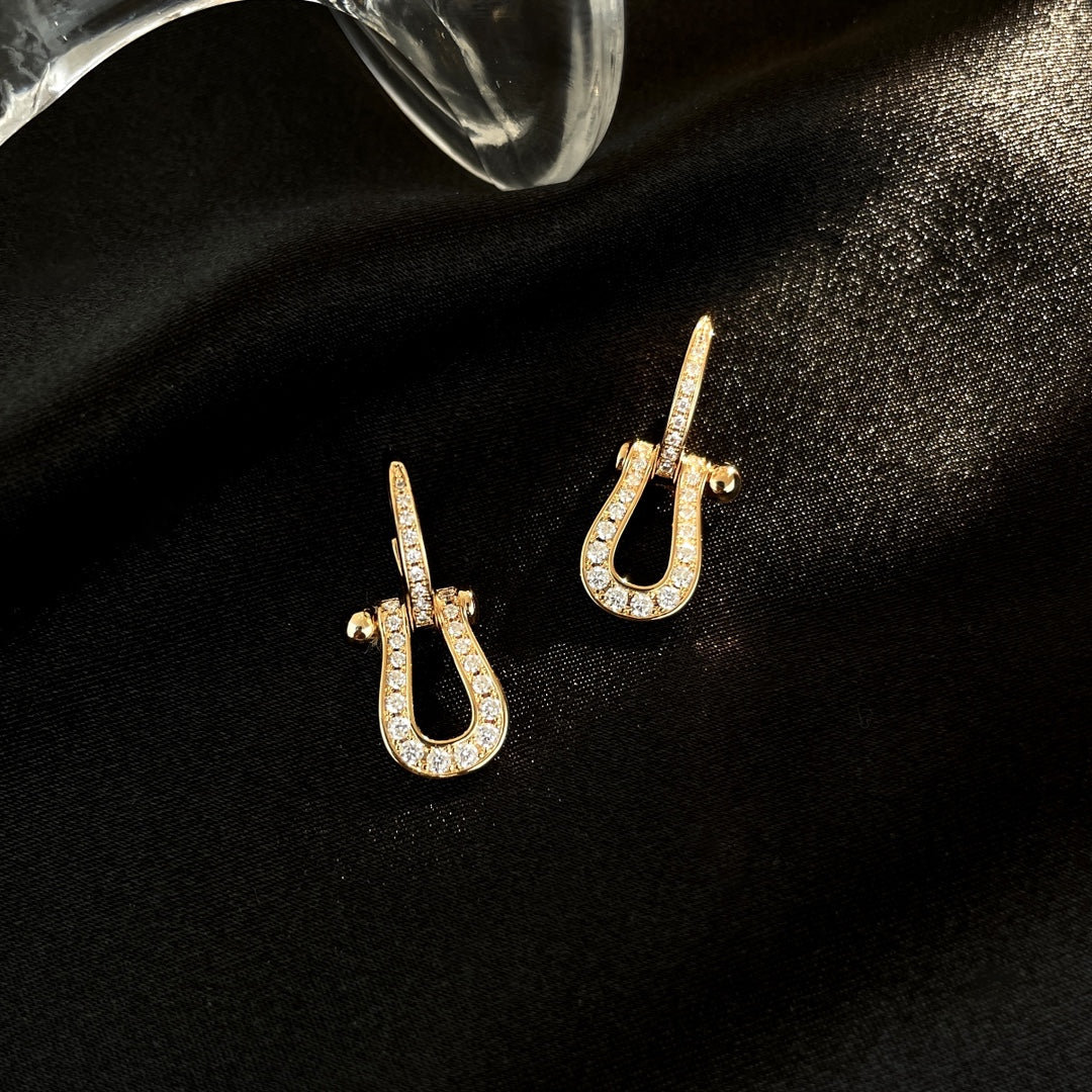 [Pearl Jewelrys]FORCE 10 FULL DIAMOND DROP EARRINGS MEDIUM MODEL