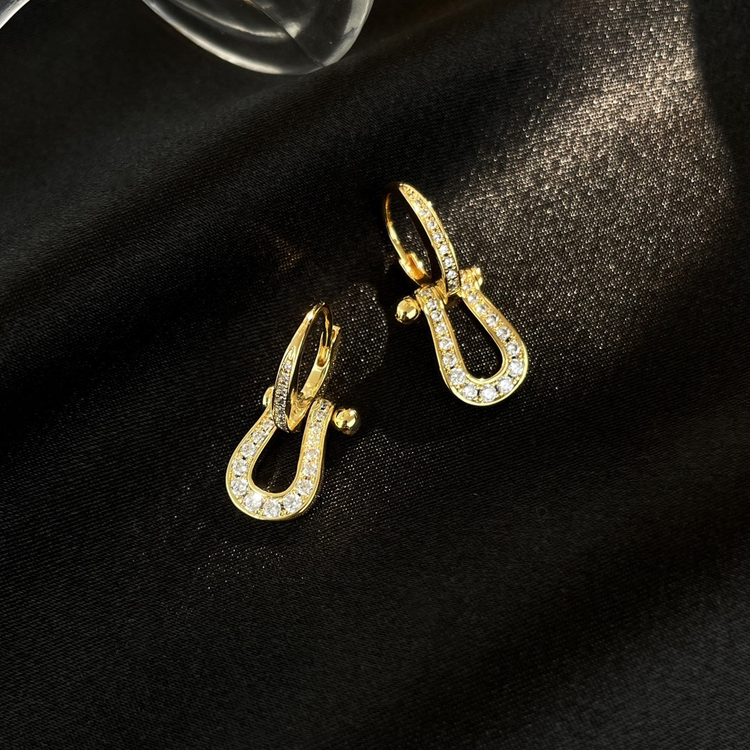 [Pearl Jewelrys]FORCE 10 FULL DIAMOND DROP EARRINGS MEDIUM MODEL