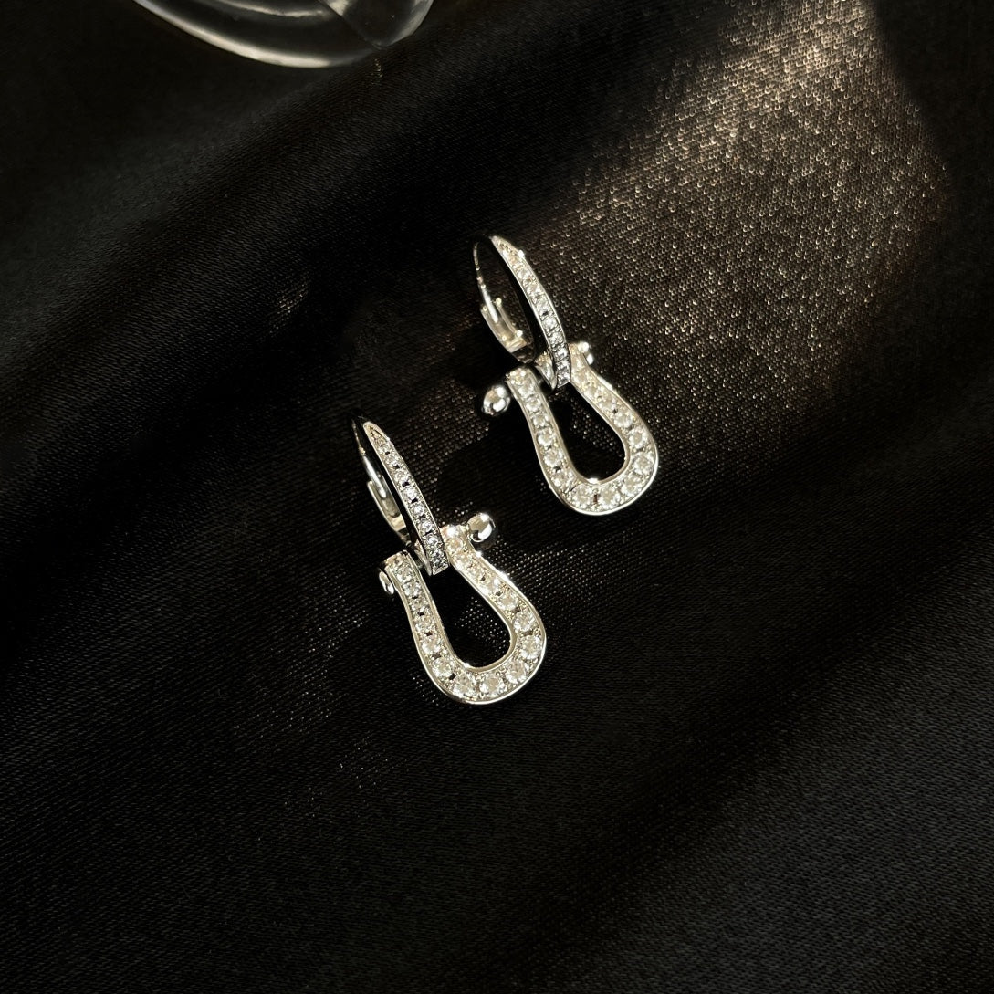 [Pearl Jewelrys]FORCE 10 FULL DIAMOND DROP EARRINGS MEDIUM MODEL