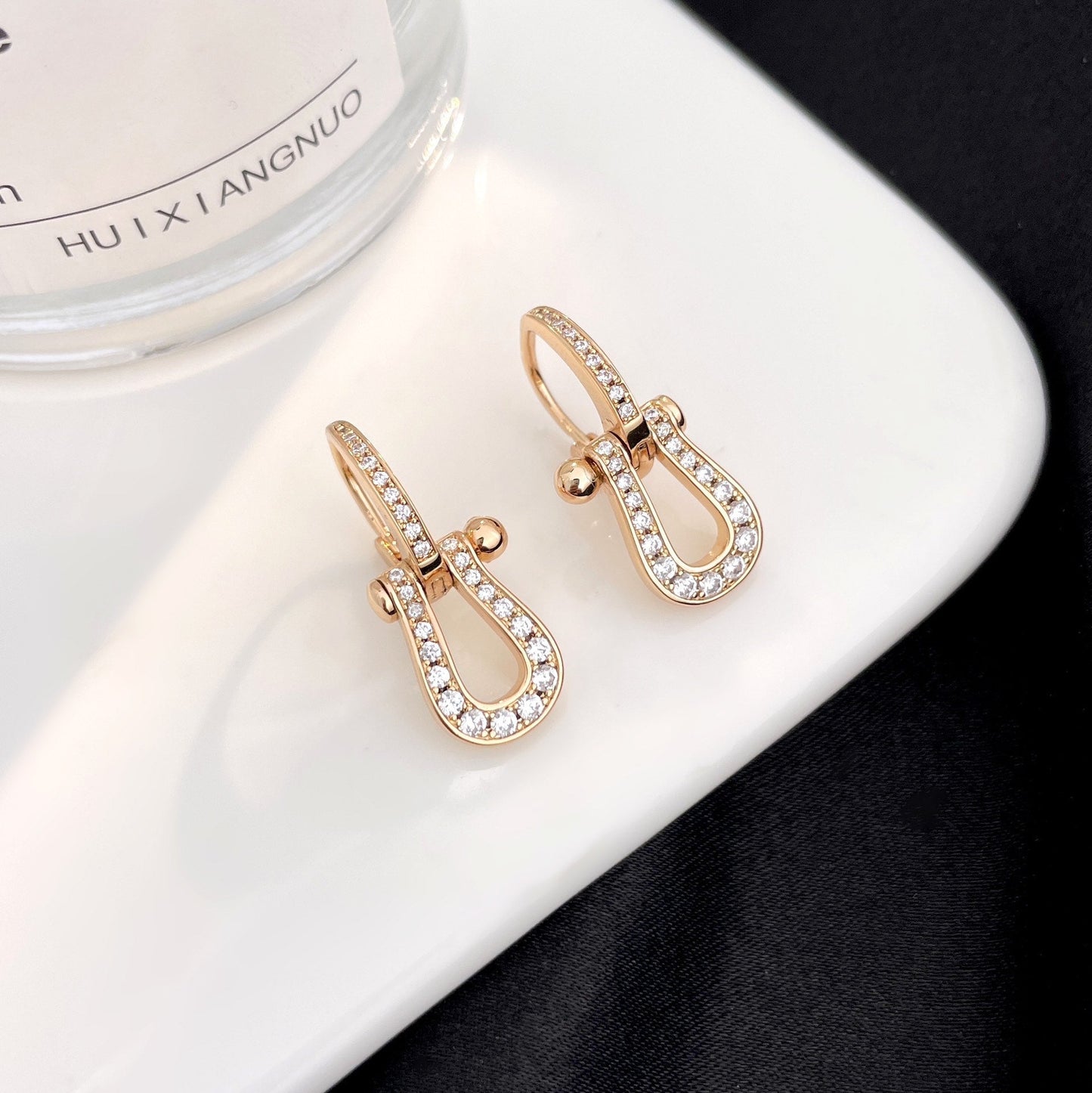 [Pearl Jewelrys]FORCE 10 FULL DIAMOND DROP EARRINGS MEDIUM MODEL