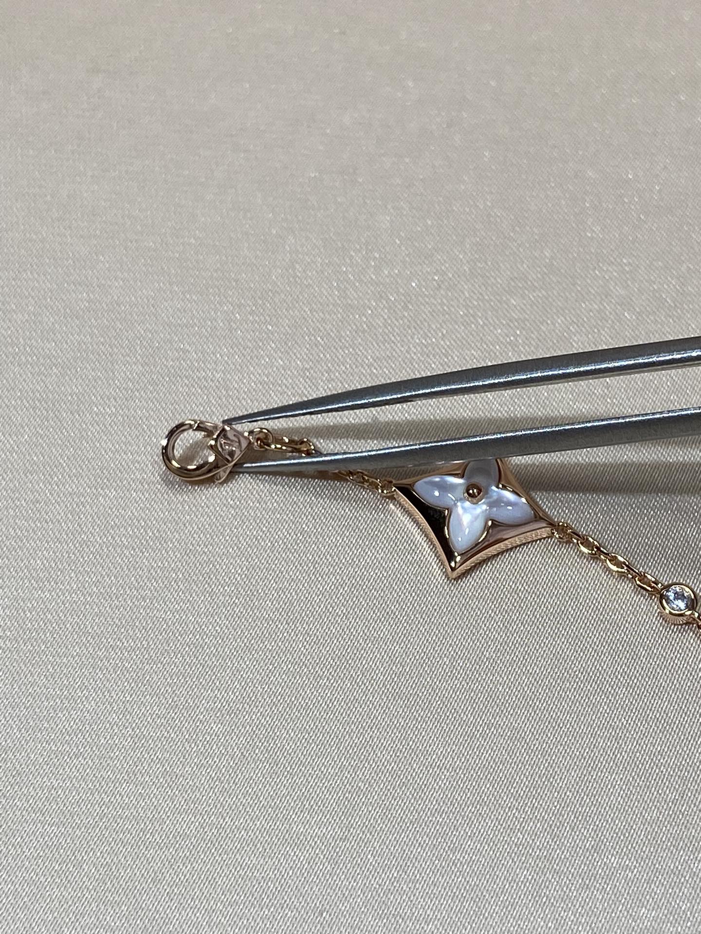 [Pearl Jewelrys]STAR 4 MOTIF MOP DIAMOND PINK GOLD BRACELET