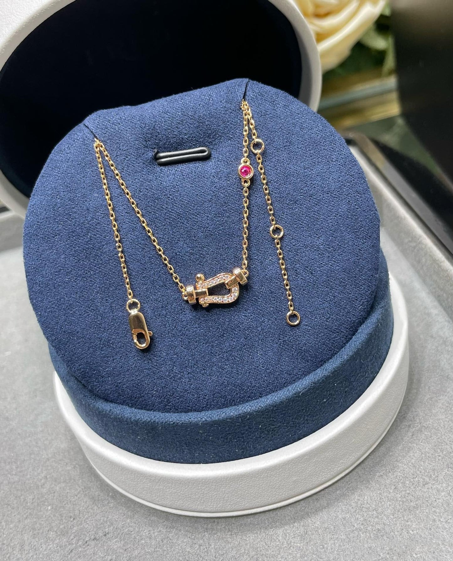 [Pearl Jewelrys]FORCE 10 DIAMOND PINK GOLD NECKLACE