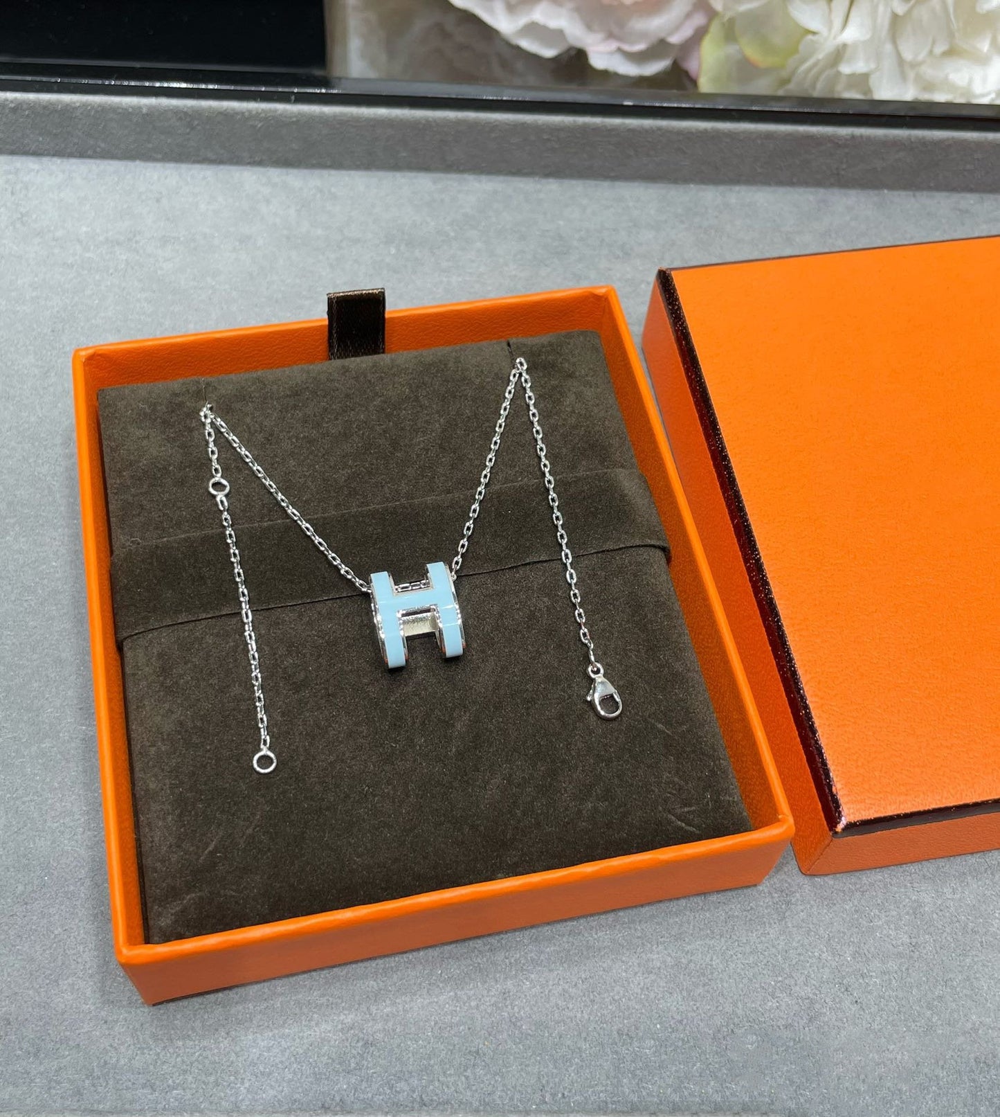 [Pearl Jewelrys]POP H SKY BLUE NECKLACE