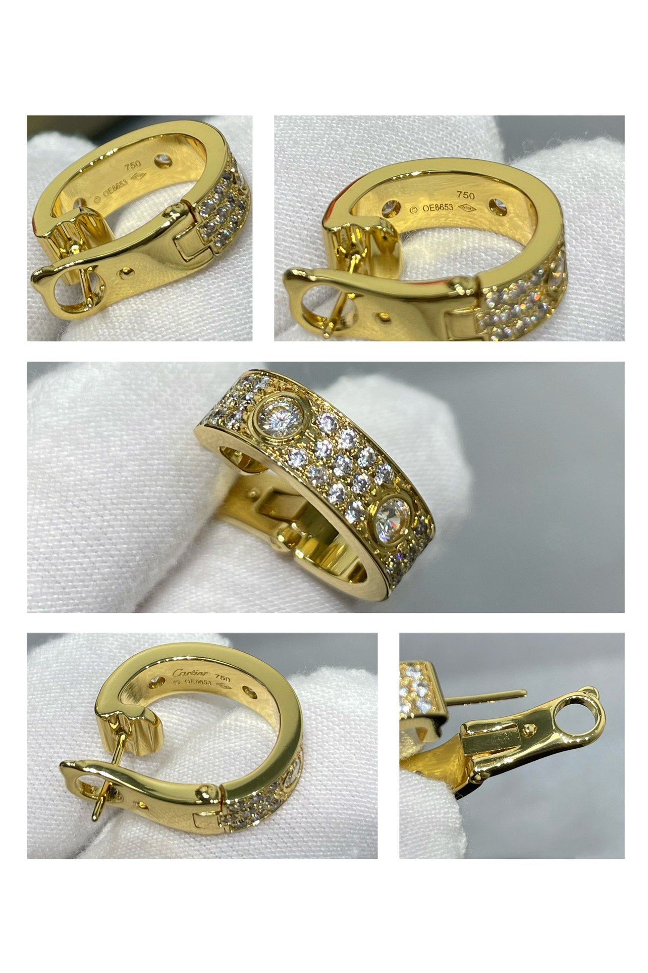 [Pearl Jewelrys]LOVE 5.5MM DIAMOND PAVED EARRINGS