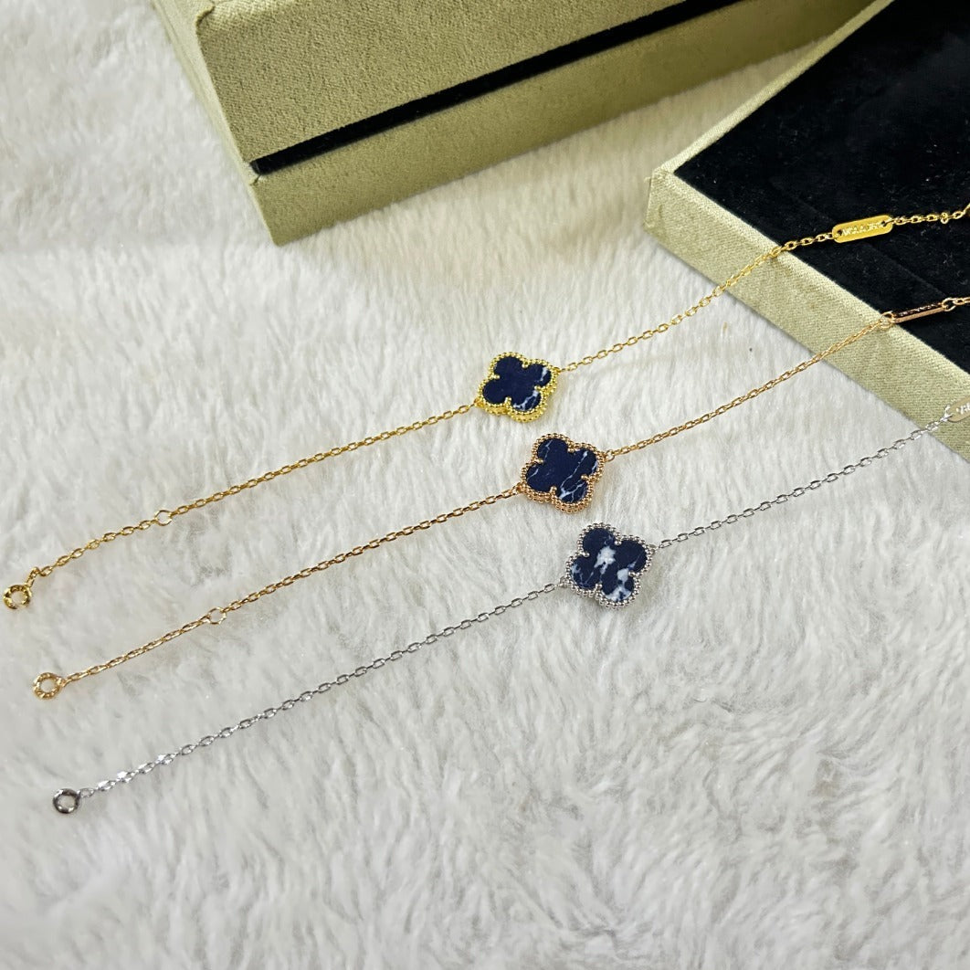 [Pearl Jewelrys]CLOVER 1 MOTIF PIETERSITE BRACELET