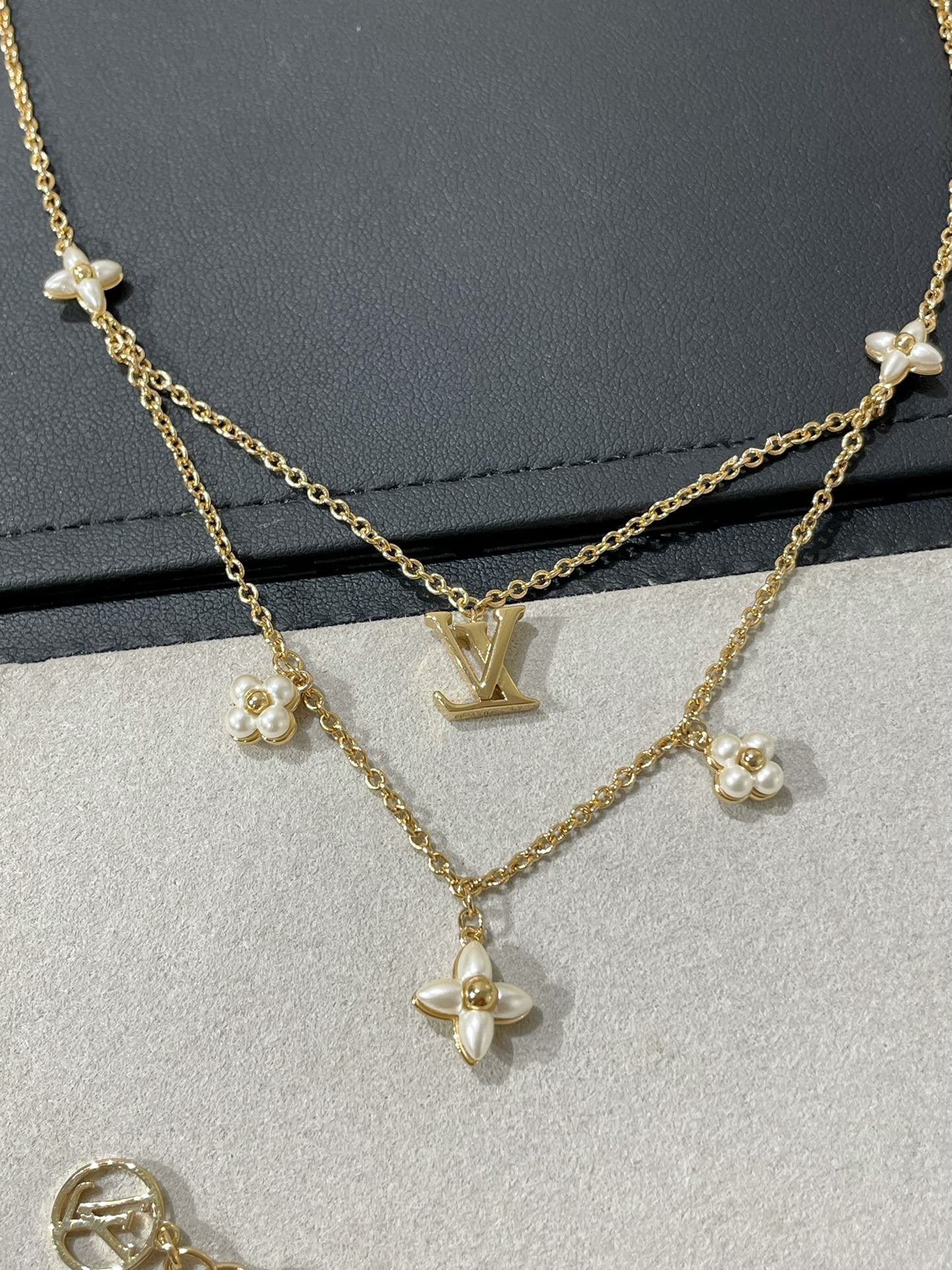 [Pearl Jewelrys]FLOWERGRAM GOLD MOP DOUBLE ROW NECKLACE