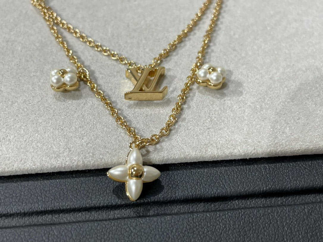 [Pearl Jewelrys]FLOWERGRAM GOLD MOP DOUBLE ROW NECKLACE