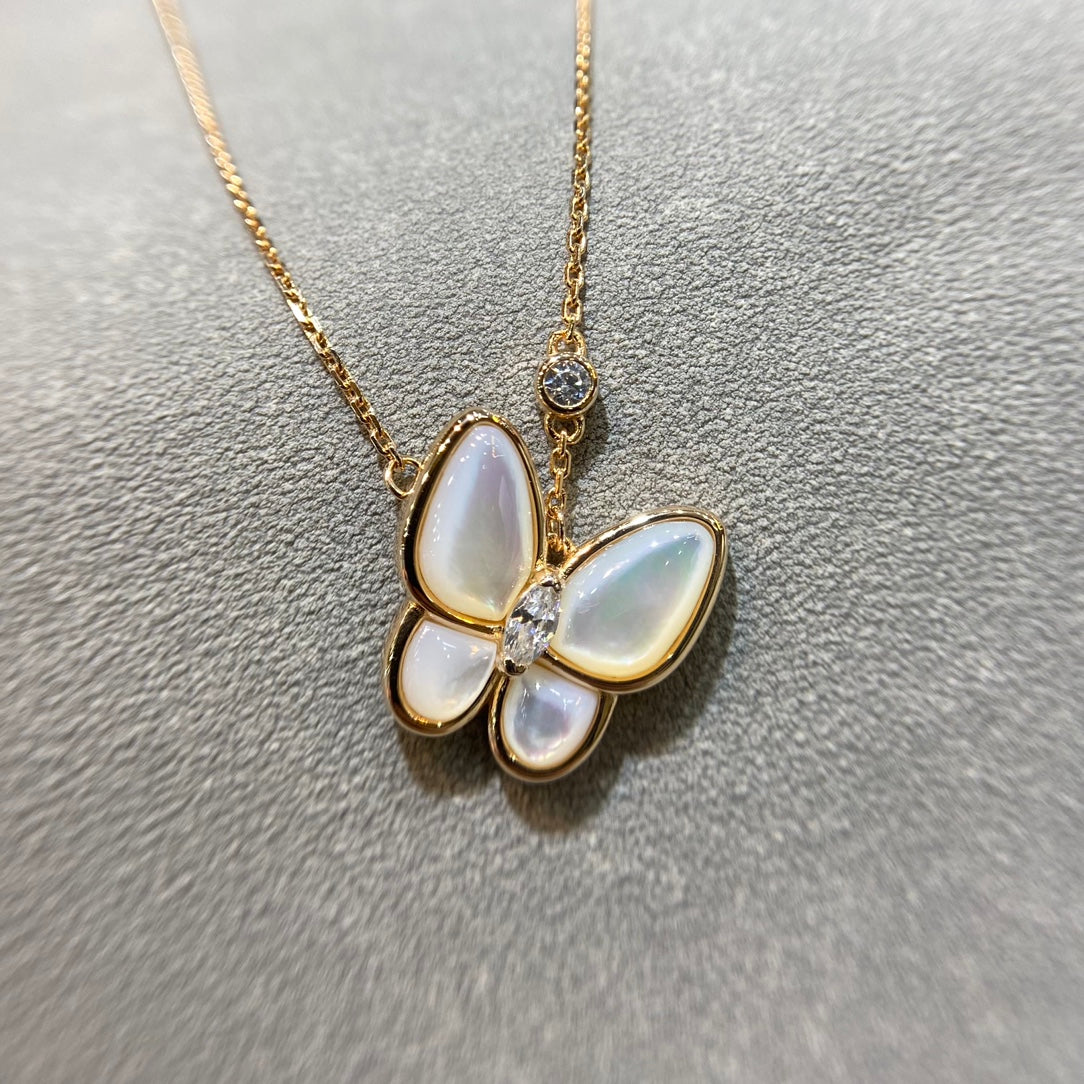 [Pearl Jewelrys]BUTTERFLY MOP DIAMOND NECKLACE