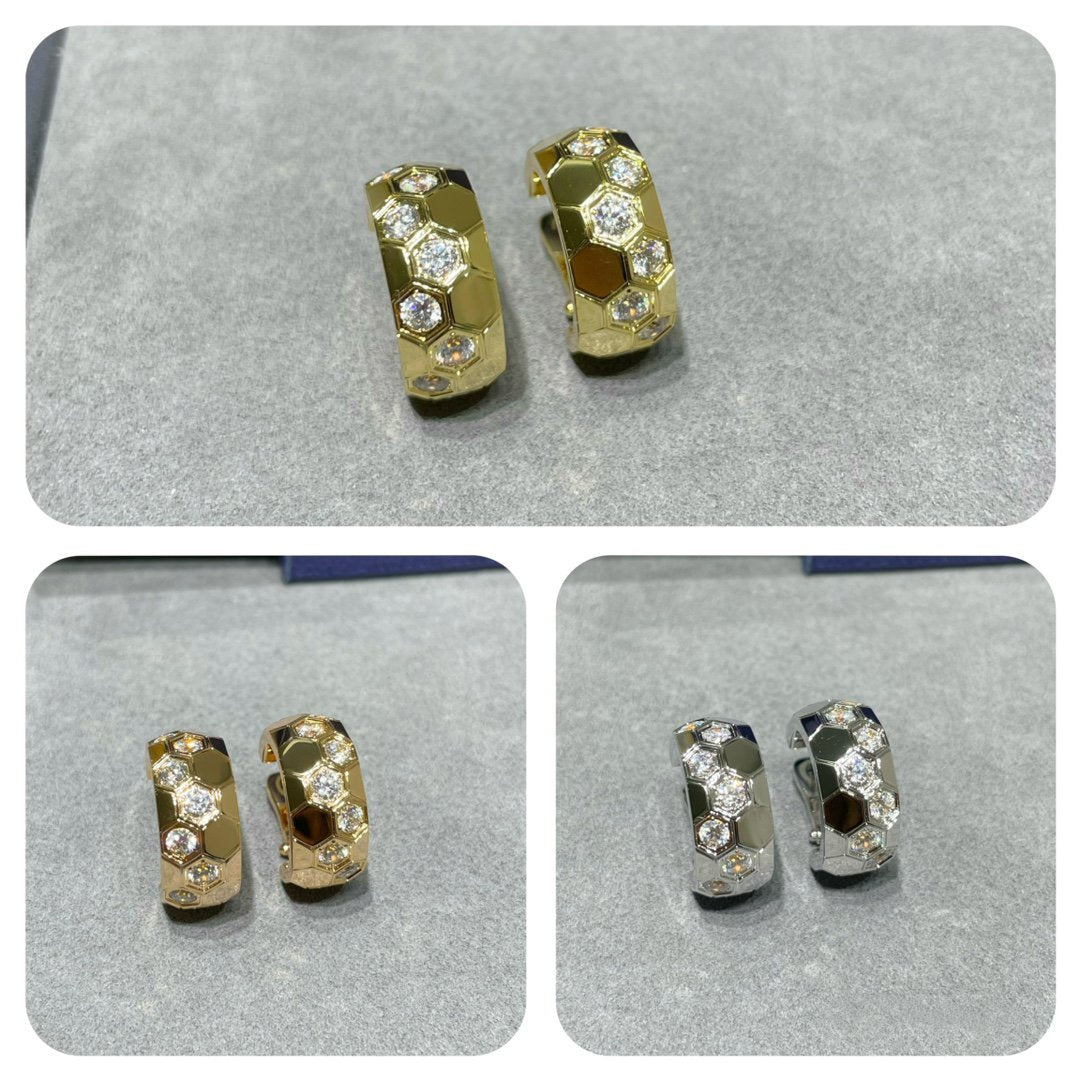 [Pearl Jewelrys]BEE LOVE DIAMOND HOOP EARRINGS