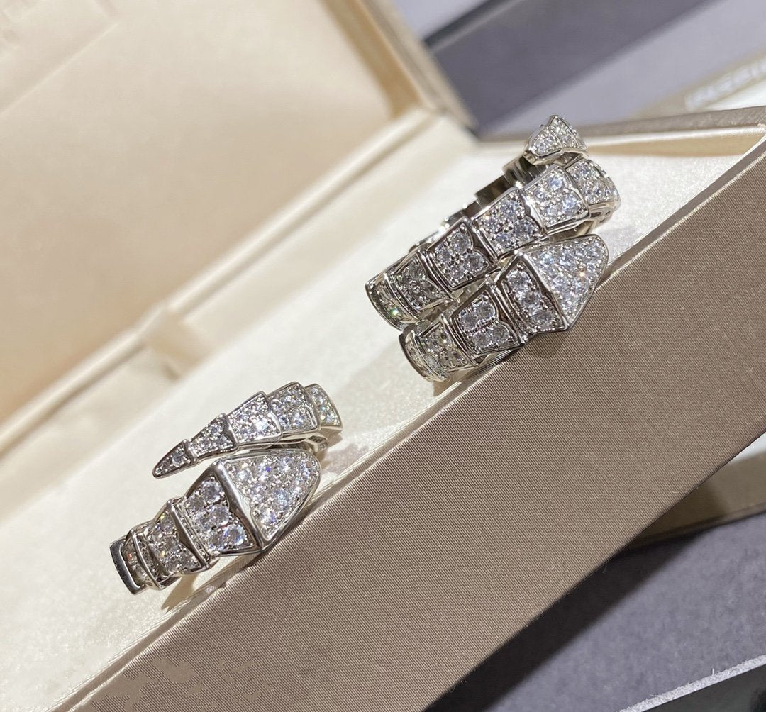 [Pearl Jewelrys]SERPENTI LARGE RING SILVER DIAMOND PAVED