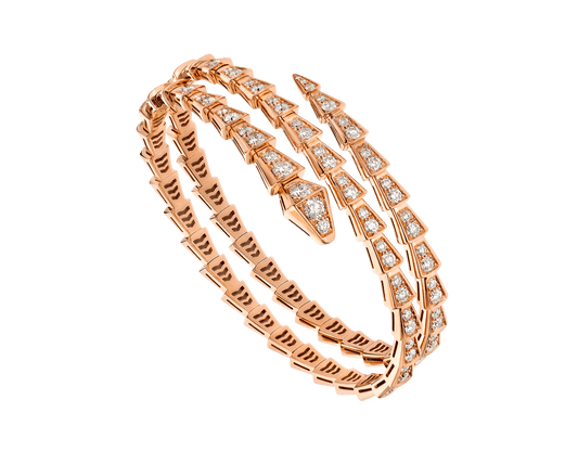 [Pearl Jewelrys]SERPENTI BRACELET PINK GOLD DIAMOND DOUBLE ROW