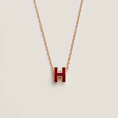 [Pearl Jewelrys]HM CLIC RED ENAMEL GOLD NECKLACE