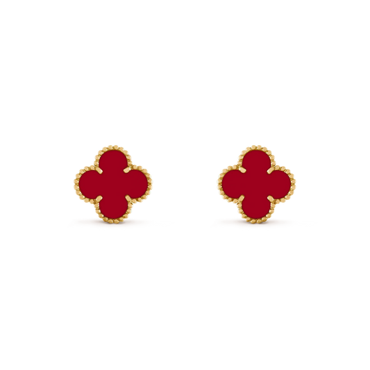 [Pearl Jewelrys]CLOVER MEDIUM 1 MOTIFS CARNELIAN  EARRINGS