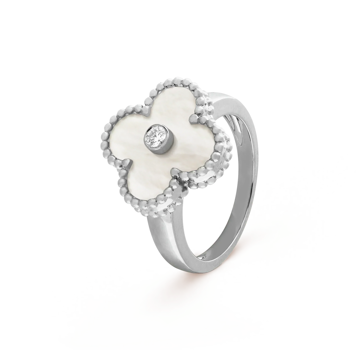 [Pearl Jewelrys]CLOVER SILVER MOP DIAMOND RING
