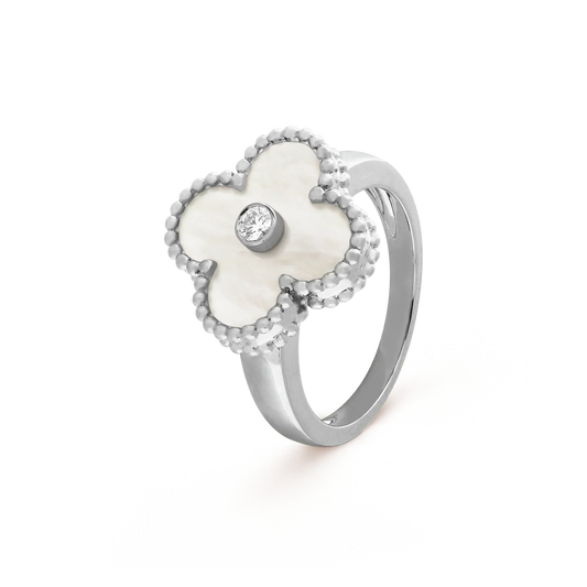 [Pearl Jewelrys]CLOVER SILVER MOP DIAMOND RING